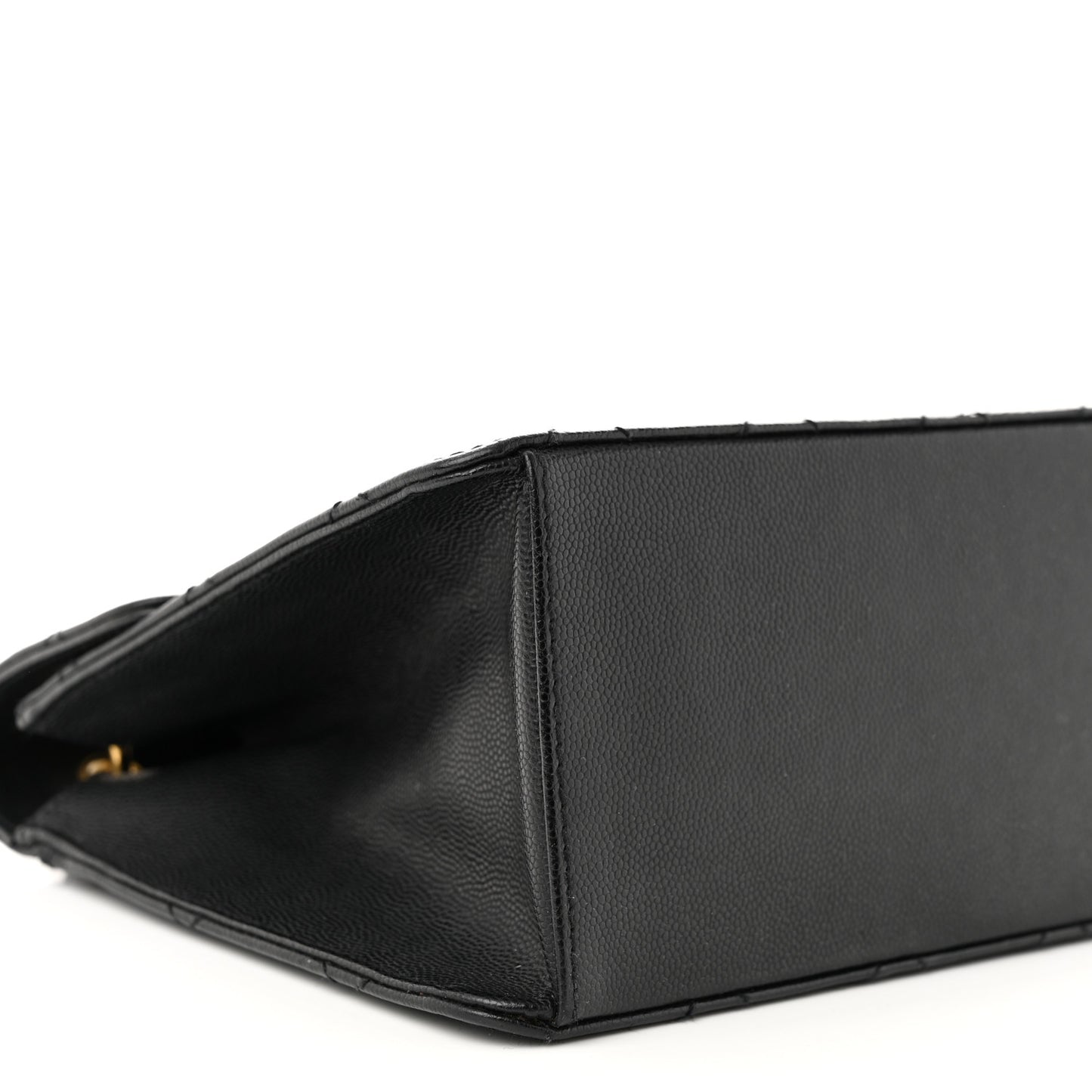 Caviar Diamond Stitched Square Flap Shoulder Bag Black