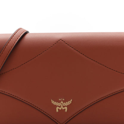MCM Calfskin Large Diamond Wallet On Chain  Coconut Shell Brown 7 of 10