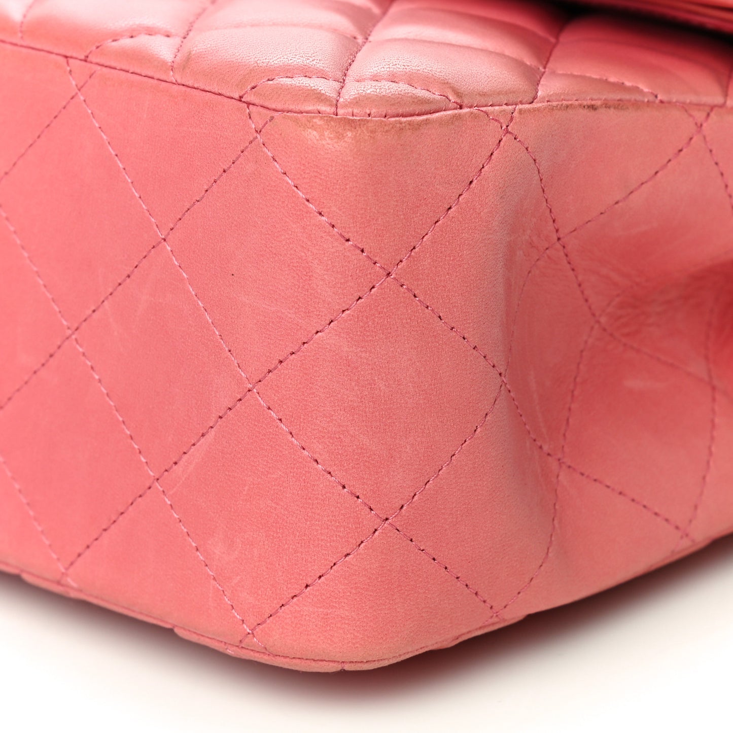 Lambskin Quilted Jumbo Double Flap Pink
