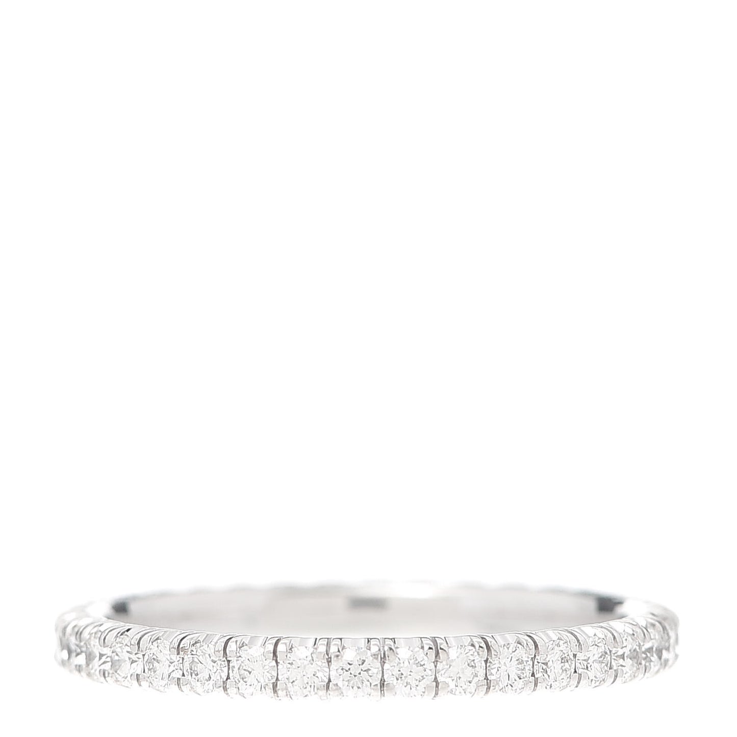 18K White Gold Diamond 2mm Etincelle de Cartier Wedding Band Ring 50 5.25