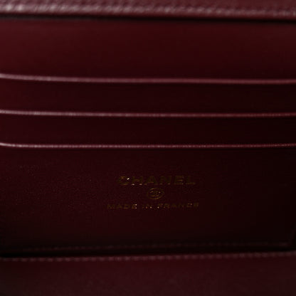 Chanel Lambskin Quilted Small Top Handle Vanity Case With Chain Burgundy 5 of 10