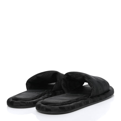 Balenciaga Nylon Jacquard Diagonal Logo Hotel Slide Sandals 35 Black 4 of 6