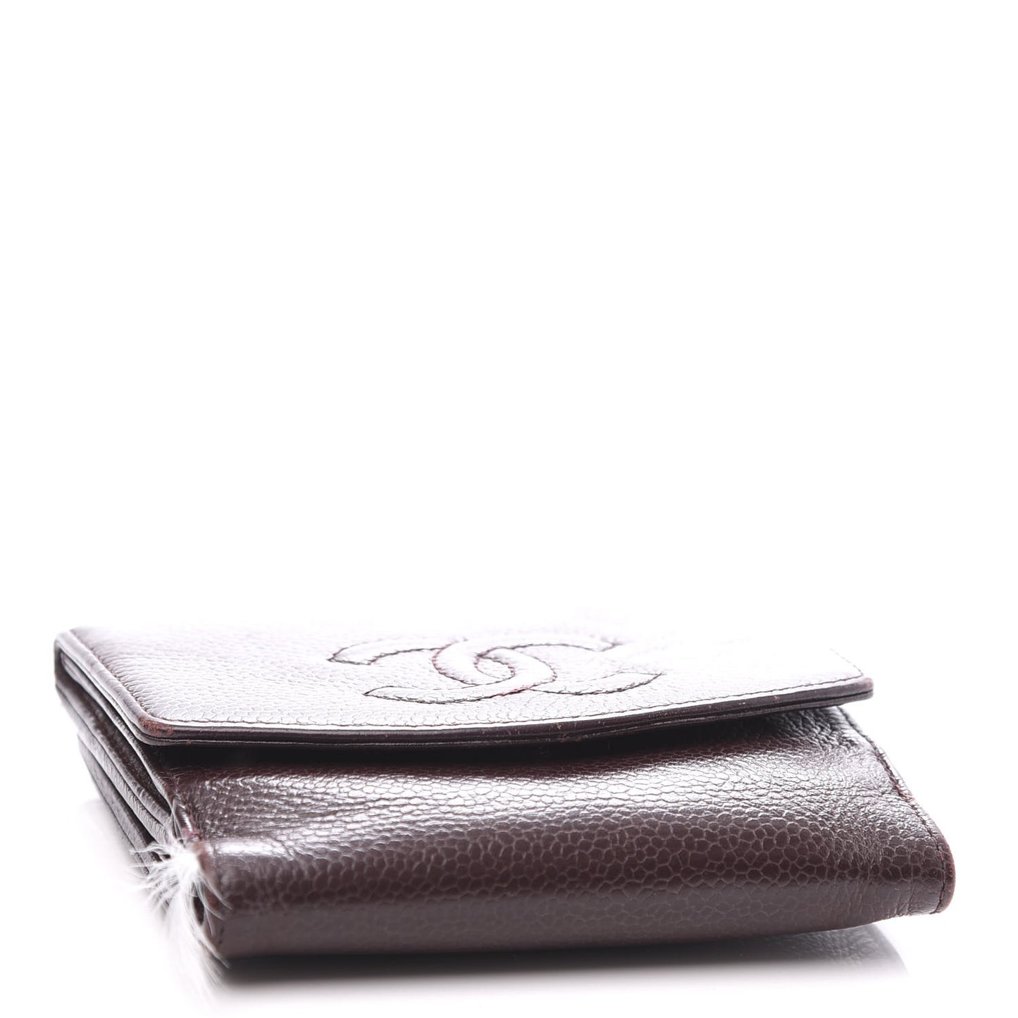 Caviar Timeless CC Compact Flap Wallet Burgundy