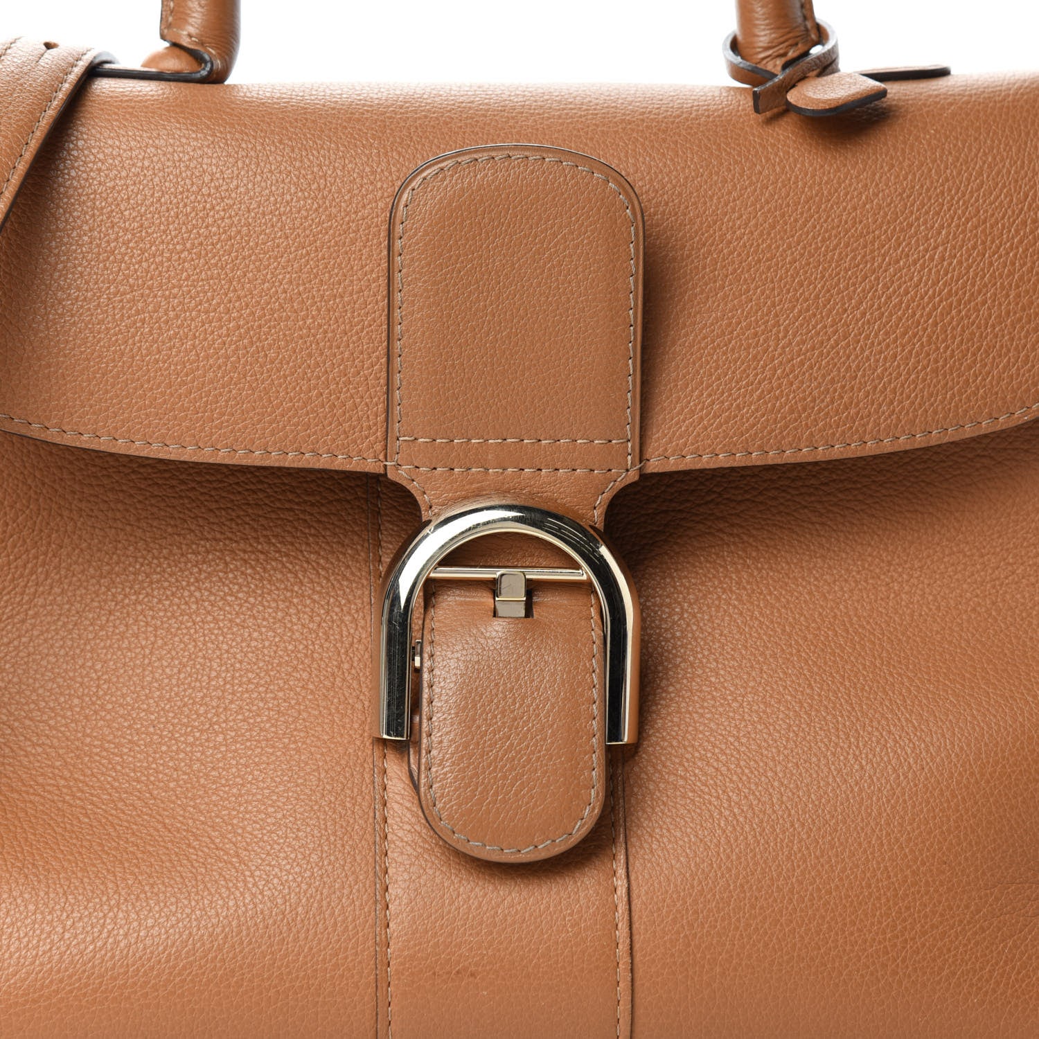 Delvaux Grained Calfskin MM Brillant Satchel Natural 18 of 18