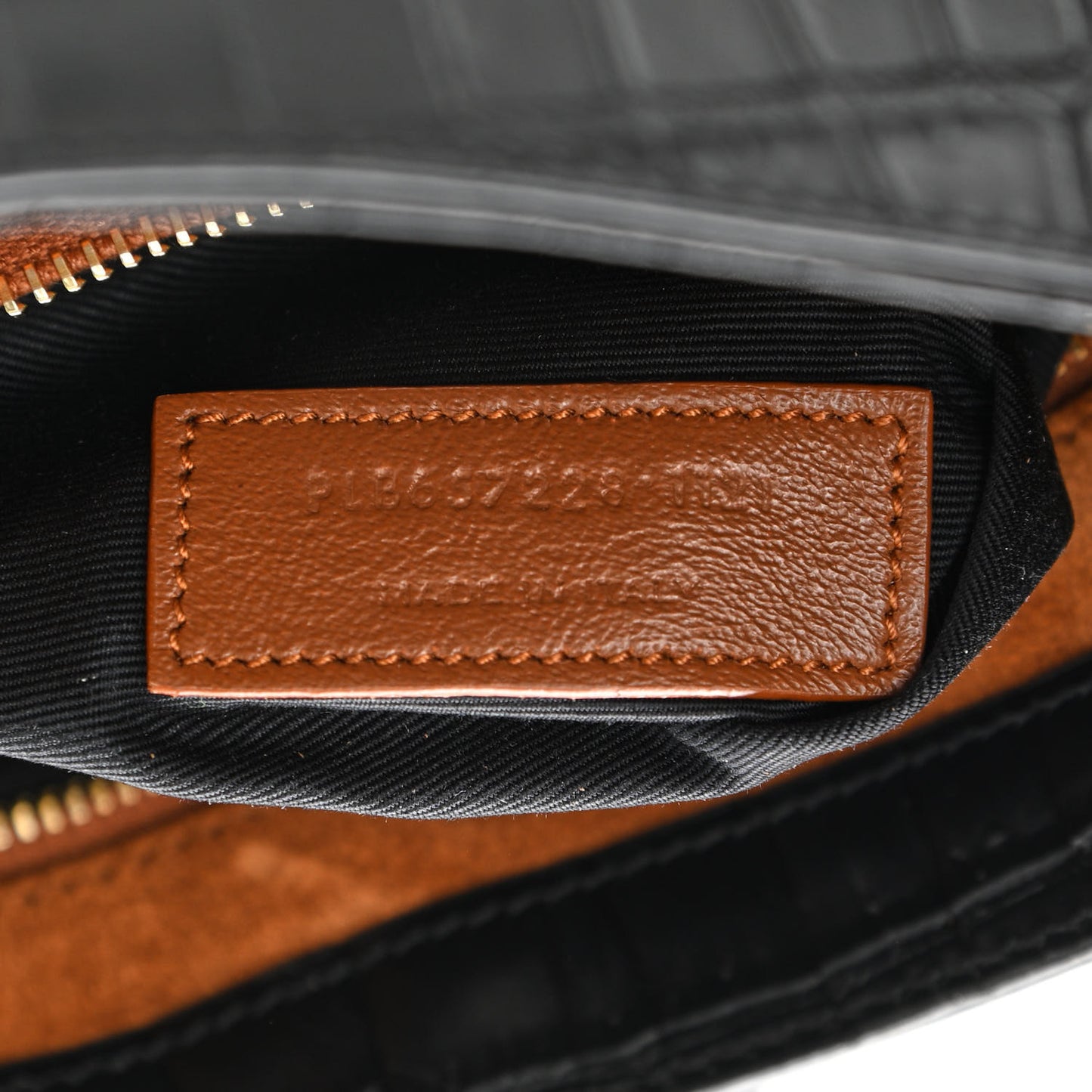 Calfskin Crocodile Embossed Le 5 A 7 Hobo Black