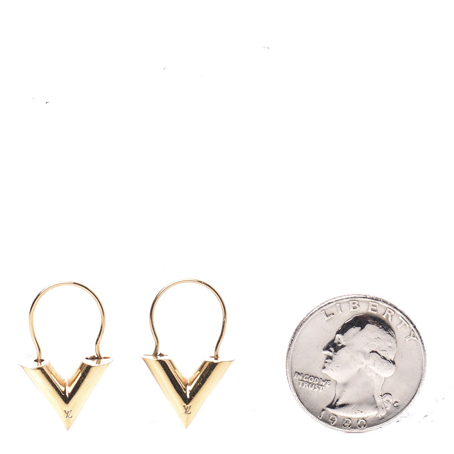 Brass Essential V Hoop Earrings Gold