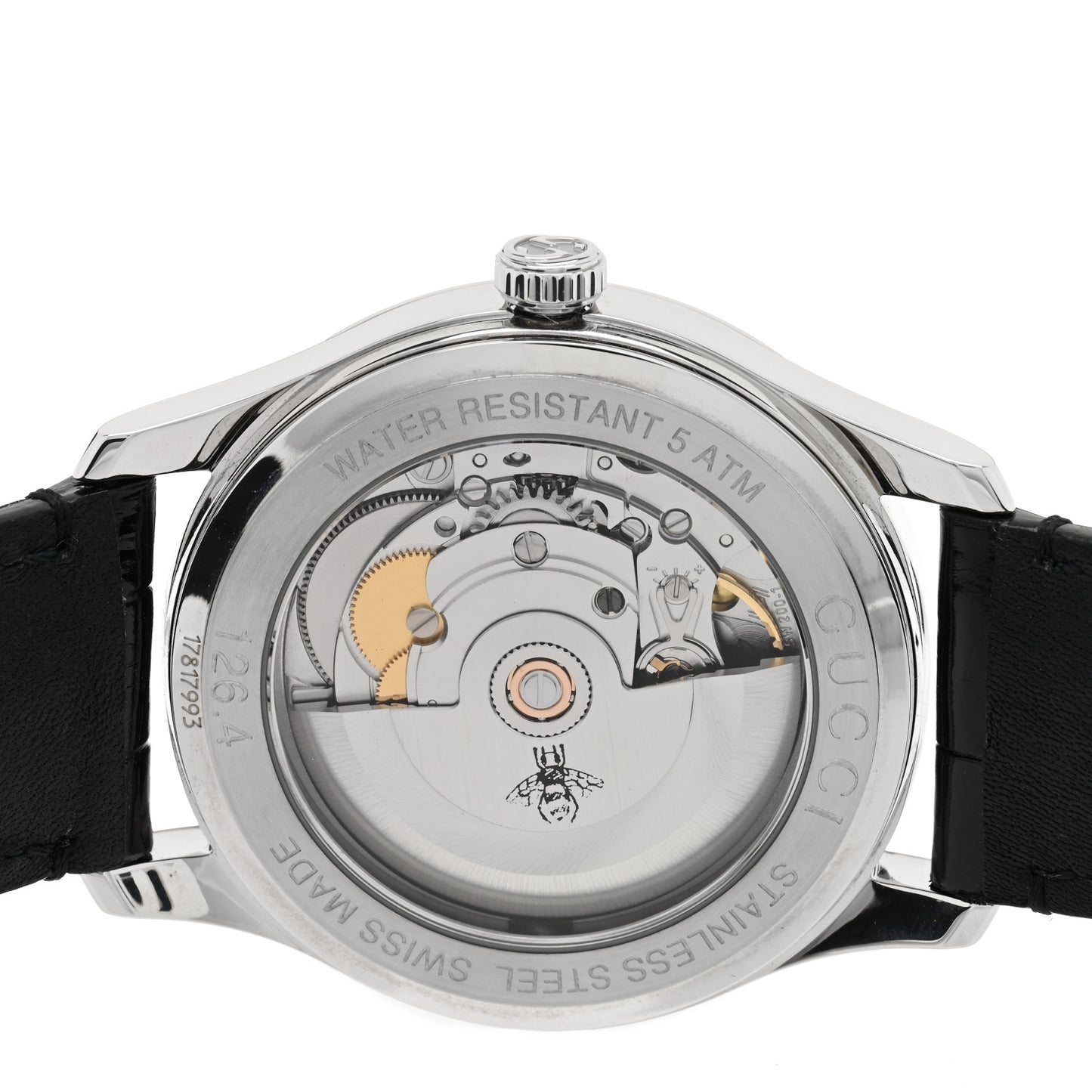 Stainless Steel Alligator 38mm G-Timeless Charm Automatic Watch Black