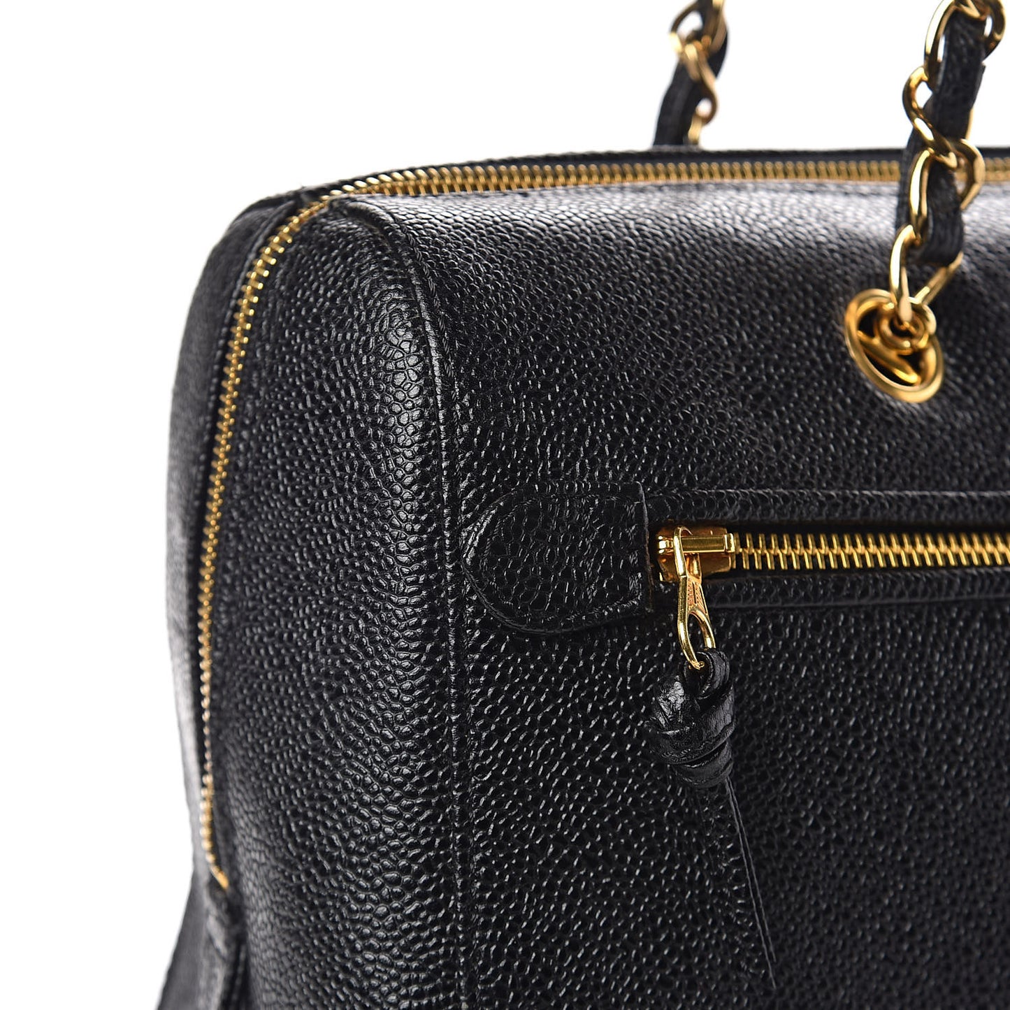 Caviar Large CC Shoulder Bag Black