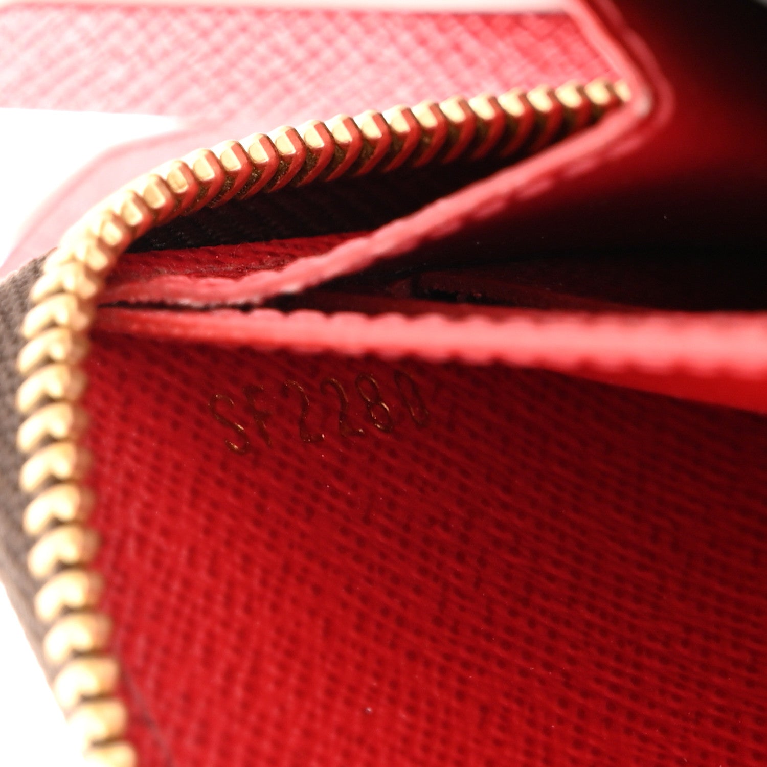 Louis Vuitton Damier Ebene Clemence Wallet Cherry 8 of 11