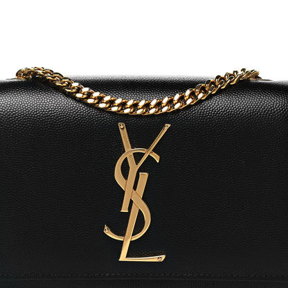 Saint Laurent Grain De Poudre Small Monogram Kate Satchel Black 7 of 9
