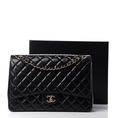 Chanel Lambskin Quilted Maxi Single Flap Black 14 of 14