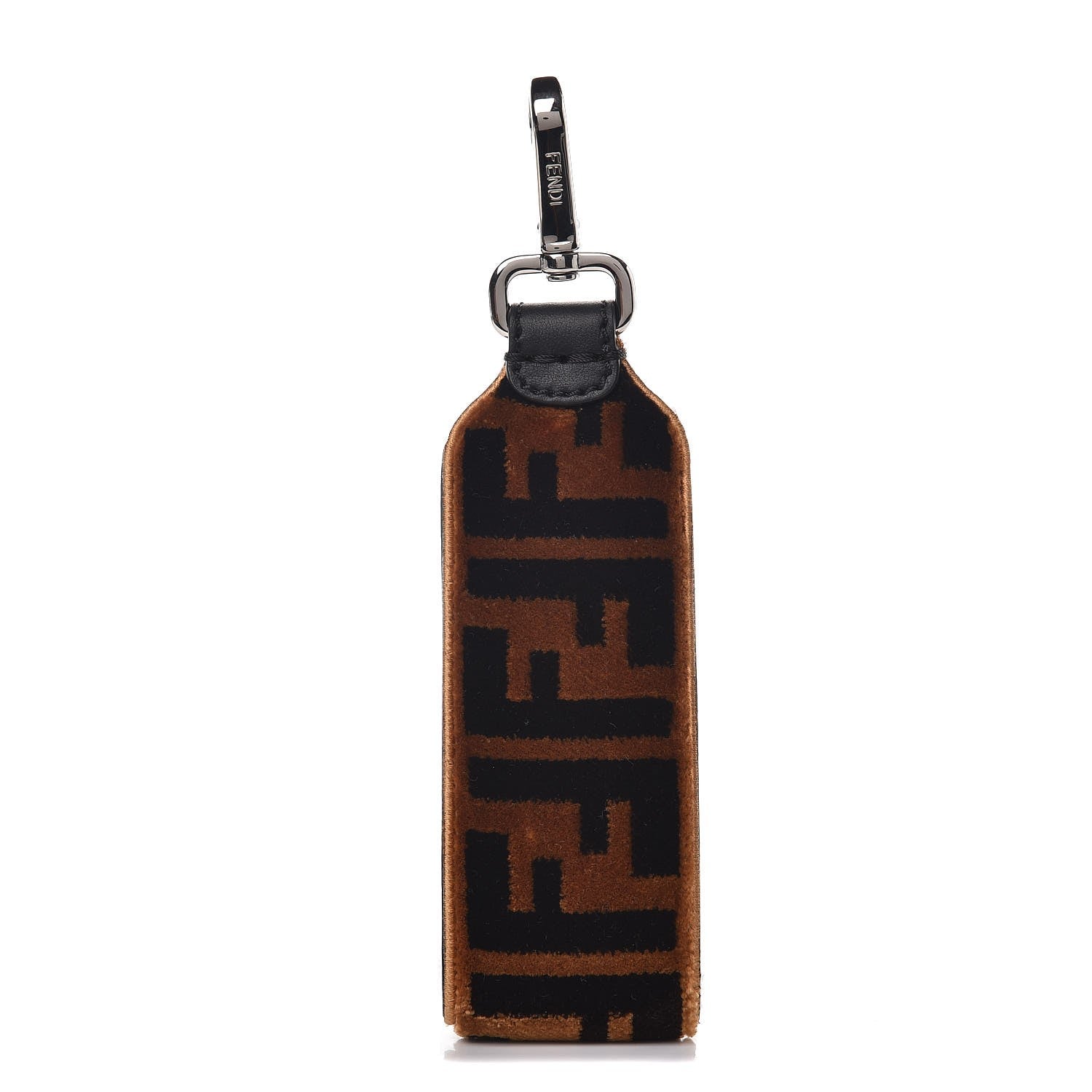 Fendi Velvet Tapestry FF Key Ring Tobacco 1 of 4