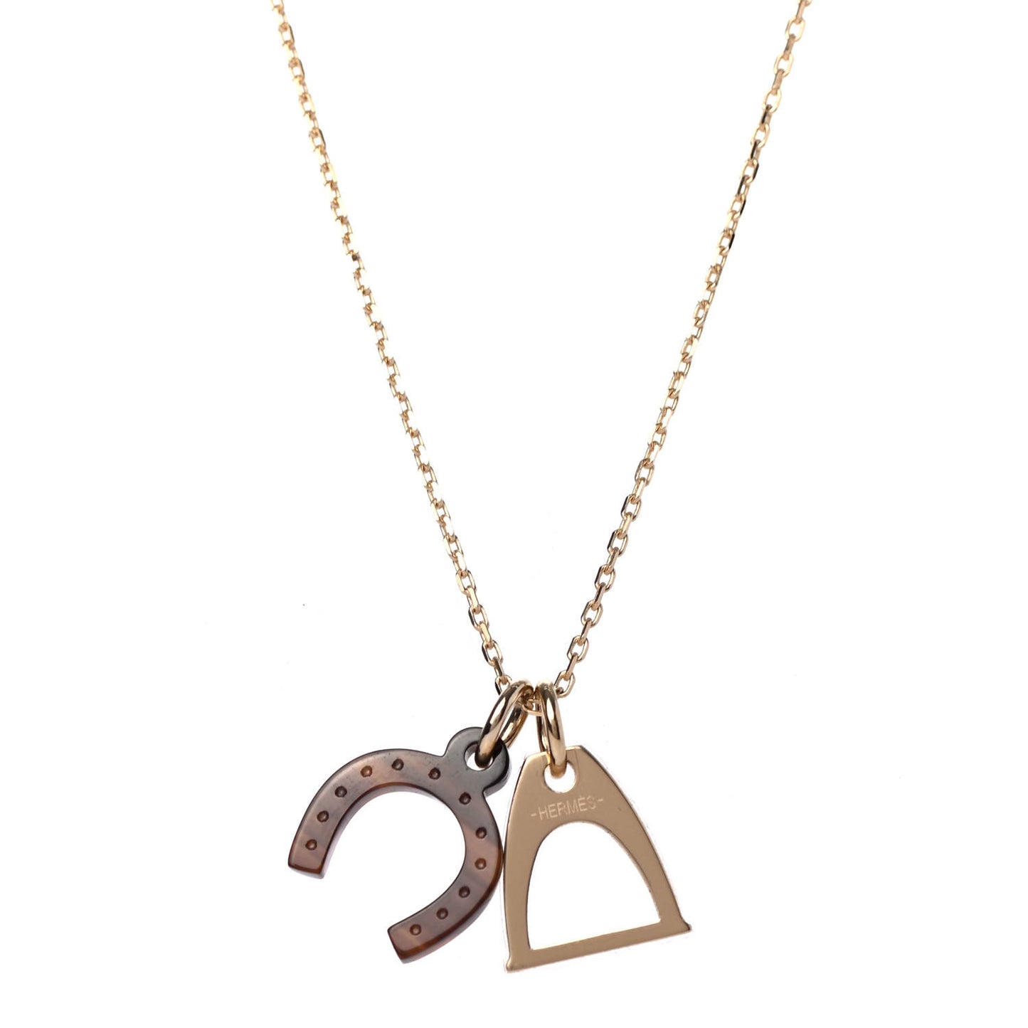 Permabrass Buffalo Horn Amulette Equestre PM Pendant Necklace Gold