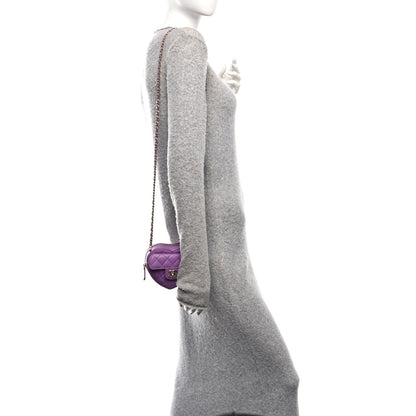 Chanel Lambskin Quilted CC In Love Heart Clutch With Chain Purple 2 of 12