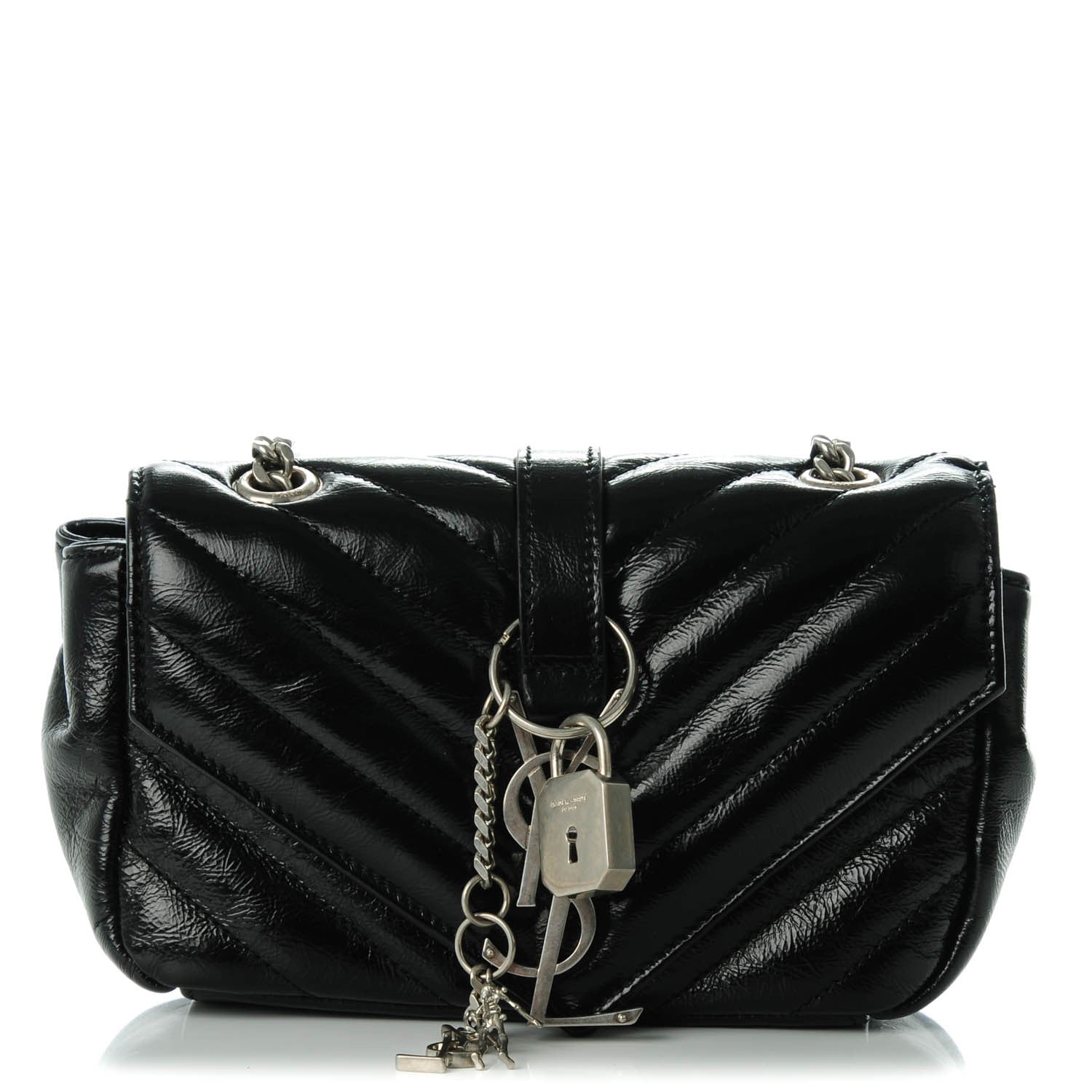 Saint Laurent Sheepskin Matelassé Monogram Classic Baby Punk Chain Bag Black 1 of 10
