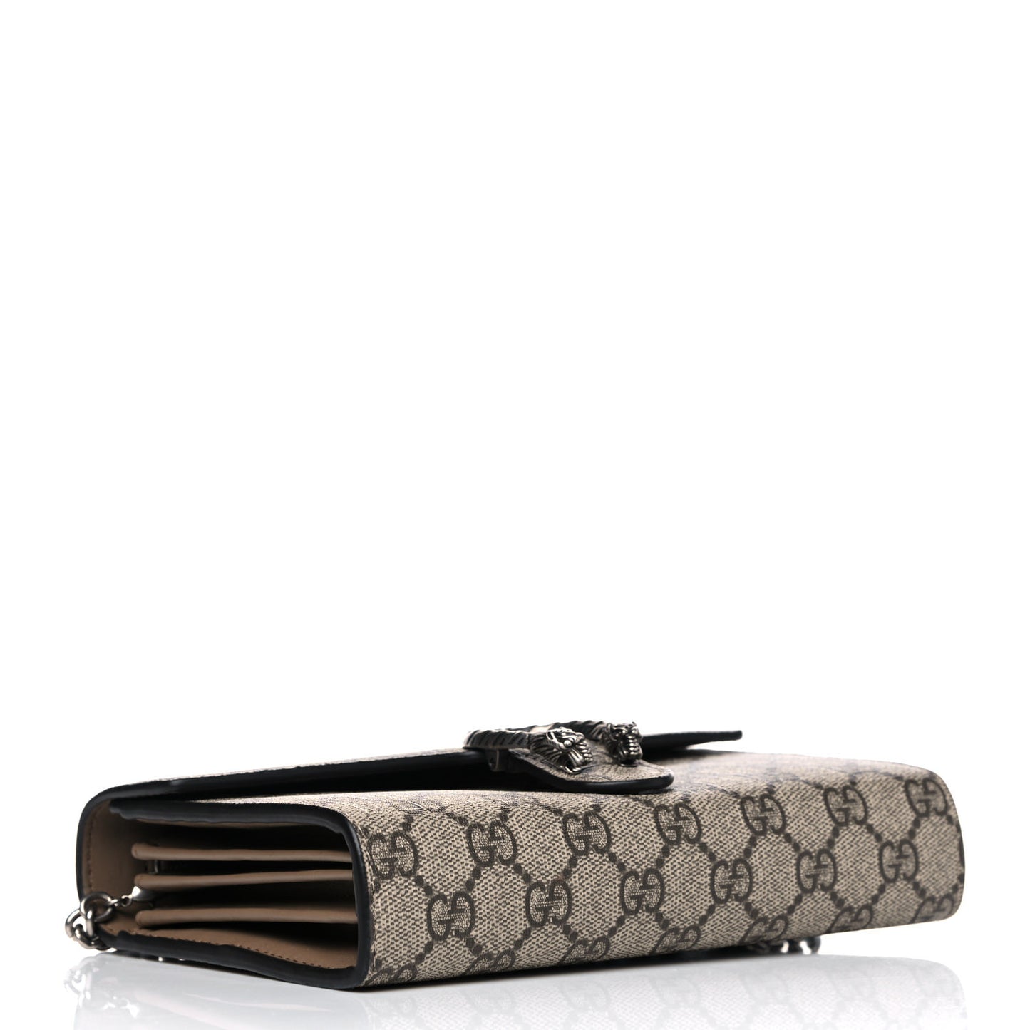 GG Supreme Monogram Mini Dionysus Chain Wallet Beige Taupe