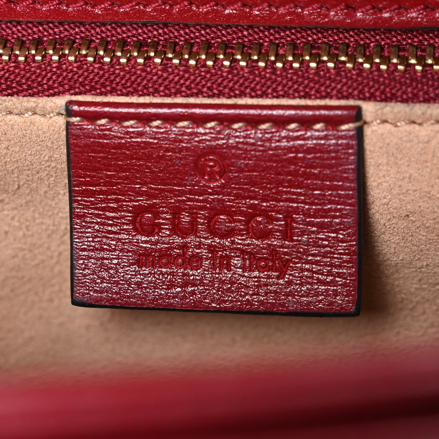 Gucci GG Supreme Monogram Azalea Calfskin Horsebit 1955 Shoulder Bag Beige Ebony New Cherry Red 6 of 10