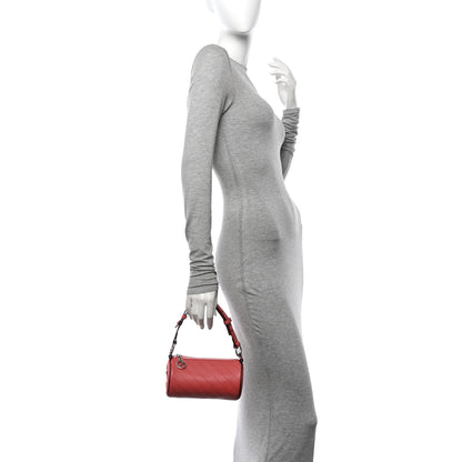 Gucci Sakai Be Green Calfskin Diagonal Stitched Mini Blondie Barrel Shoulder Bag Pink 2 of 10