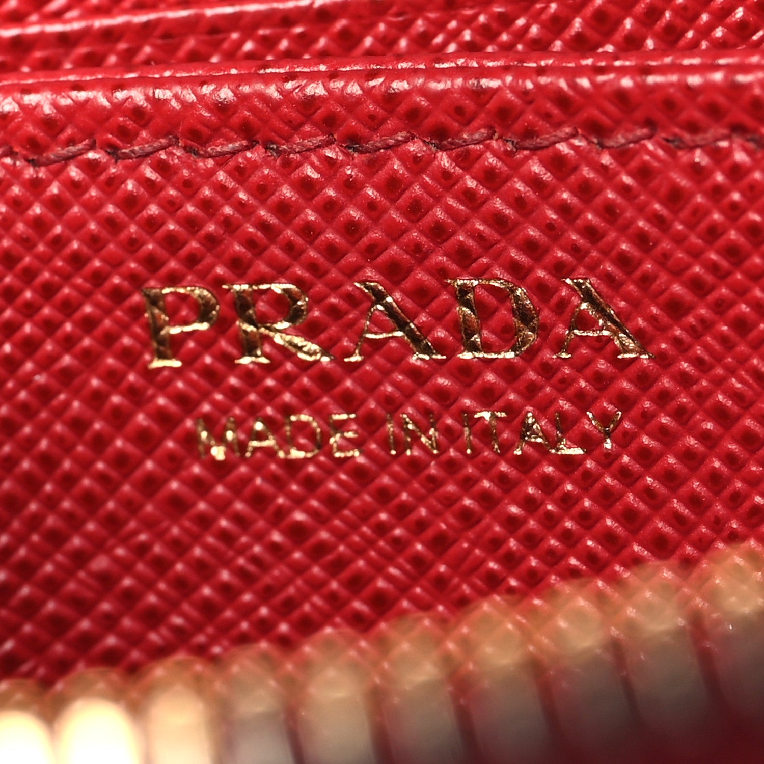 Prada Saffiano Metal Zip Coin Purse Fuoco 6 of 6