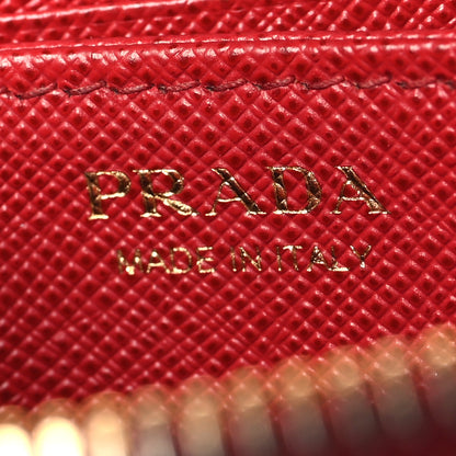 Prada Saffiano Metal Zip Coin Purse Fuoco 6 of 6