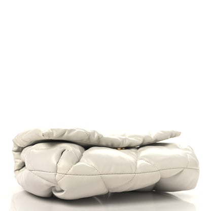 Balenciaga Nappa Calfskin Quilted Touch B Puffy Clutch White 4 of 8