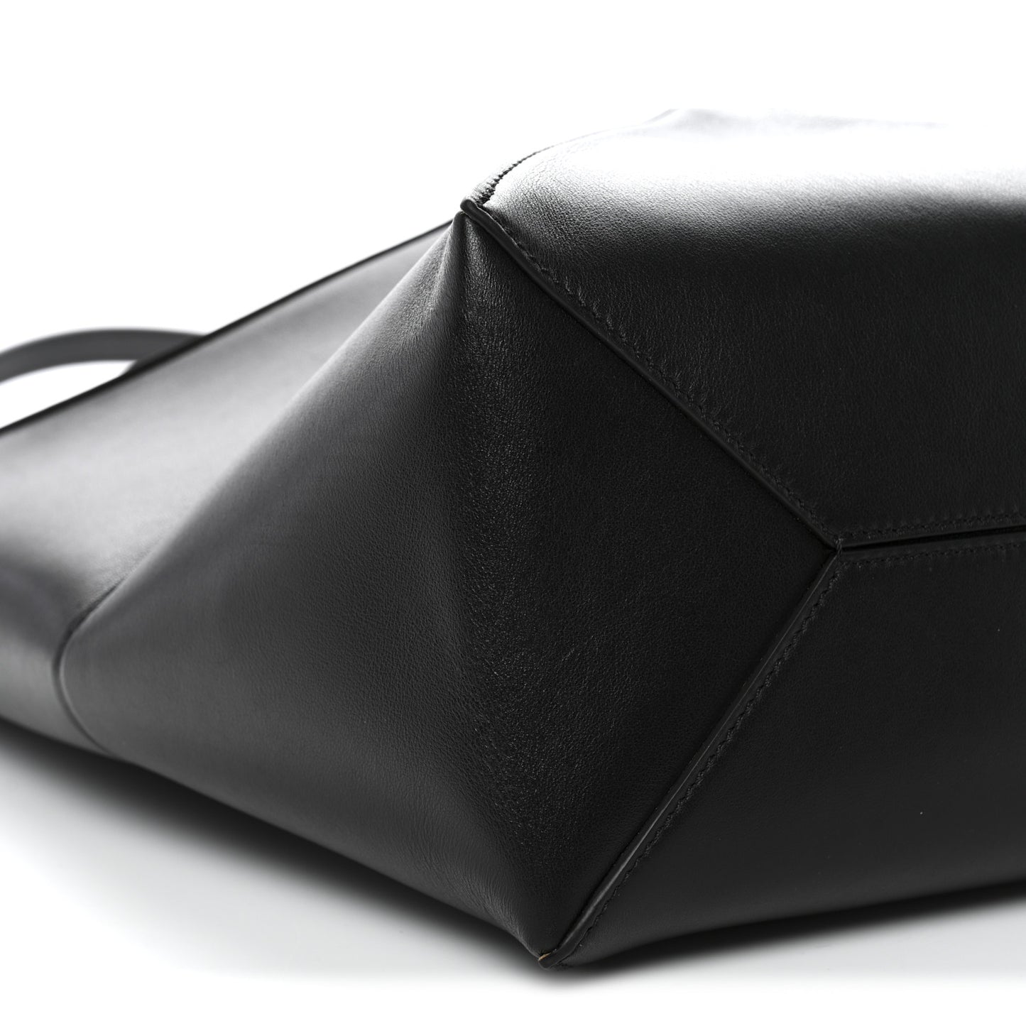 Shiny Calfskin Medium Puzzle Fold Tote Black