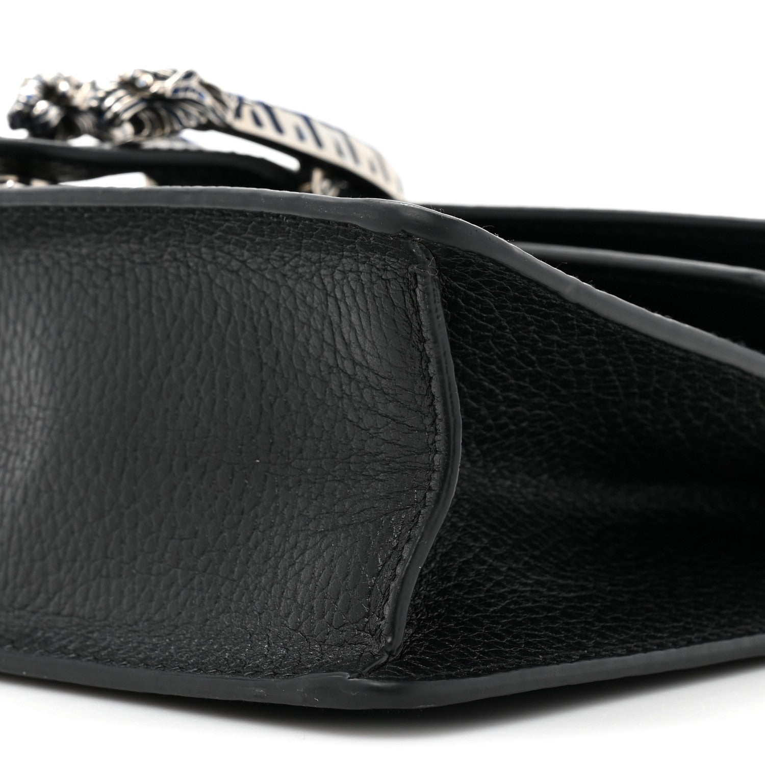 Gucci Dollar Calfskin Enamel Small Dionysus Shoulder Bag Black Electric Blue 8 of 12