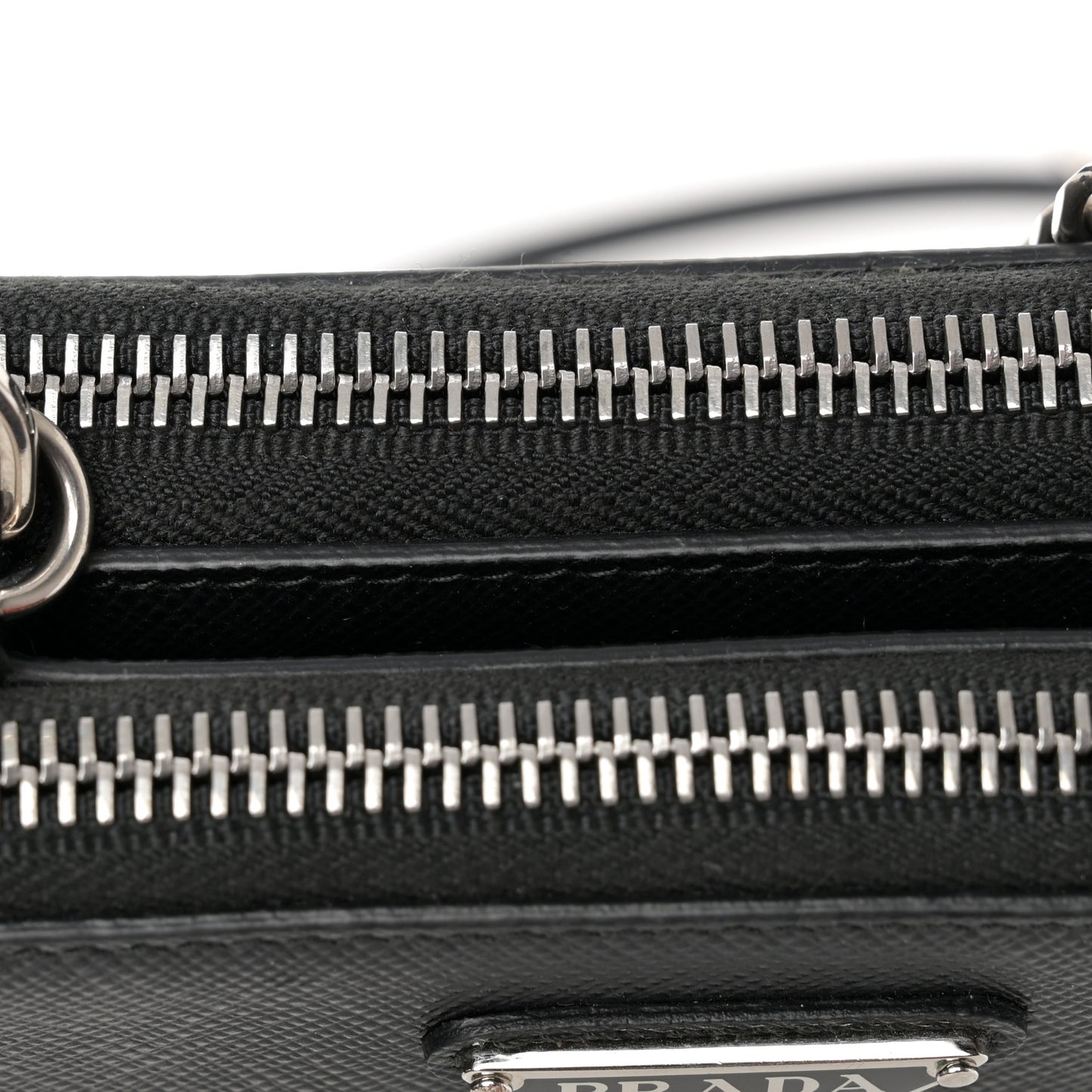 Saffiano Mini Triangle Crossbody Pouch Black