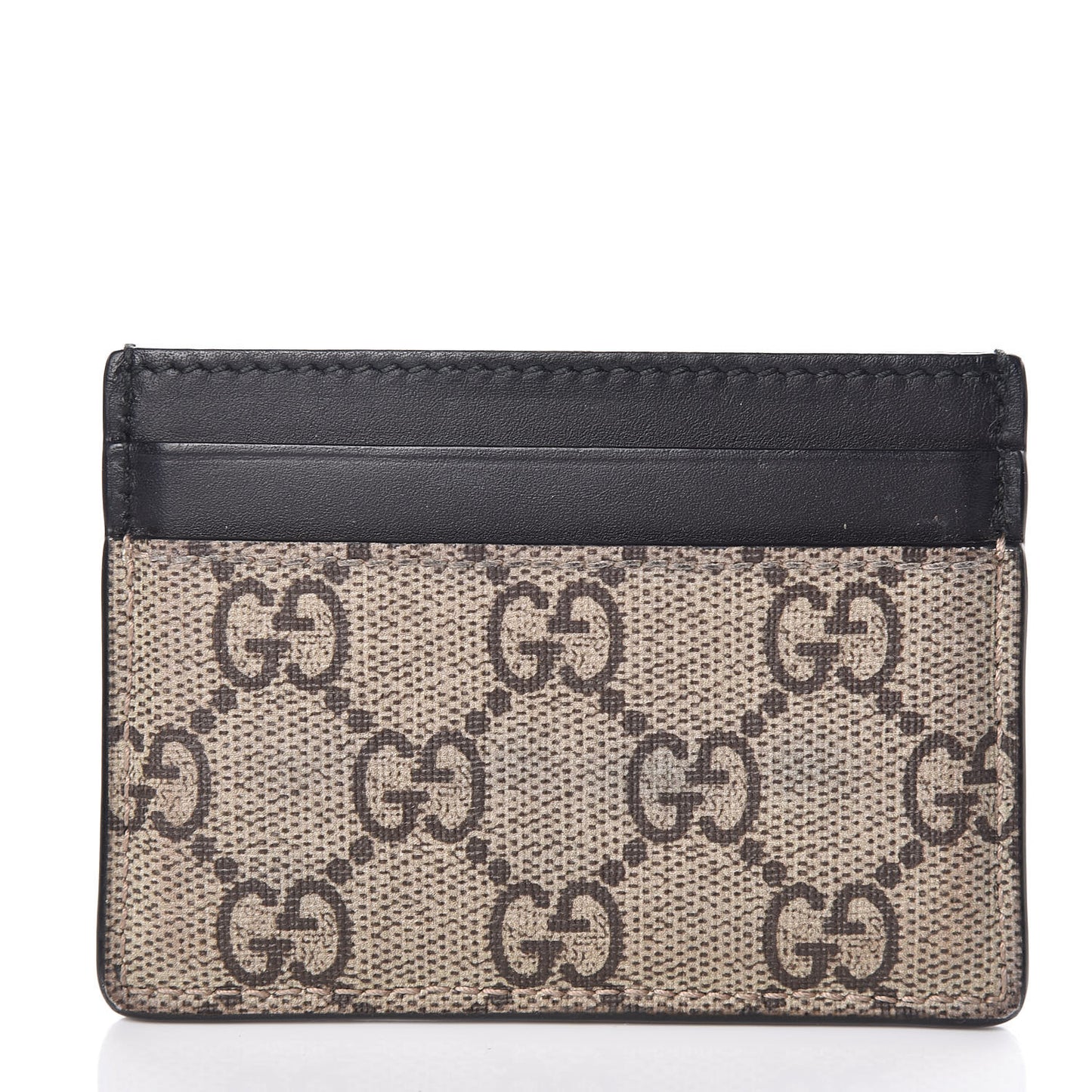 GG Supreme Monogram Kingsnake Card Holder Beige Black