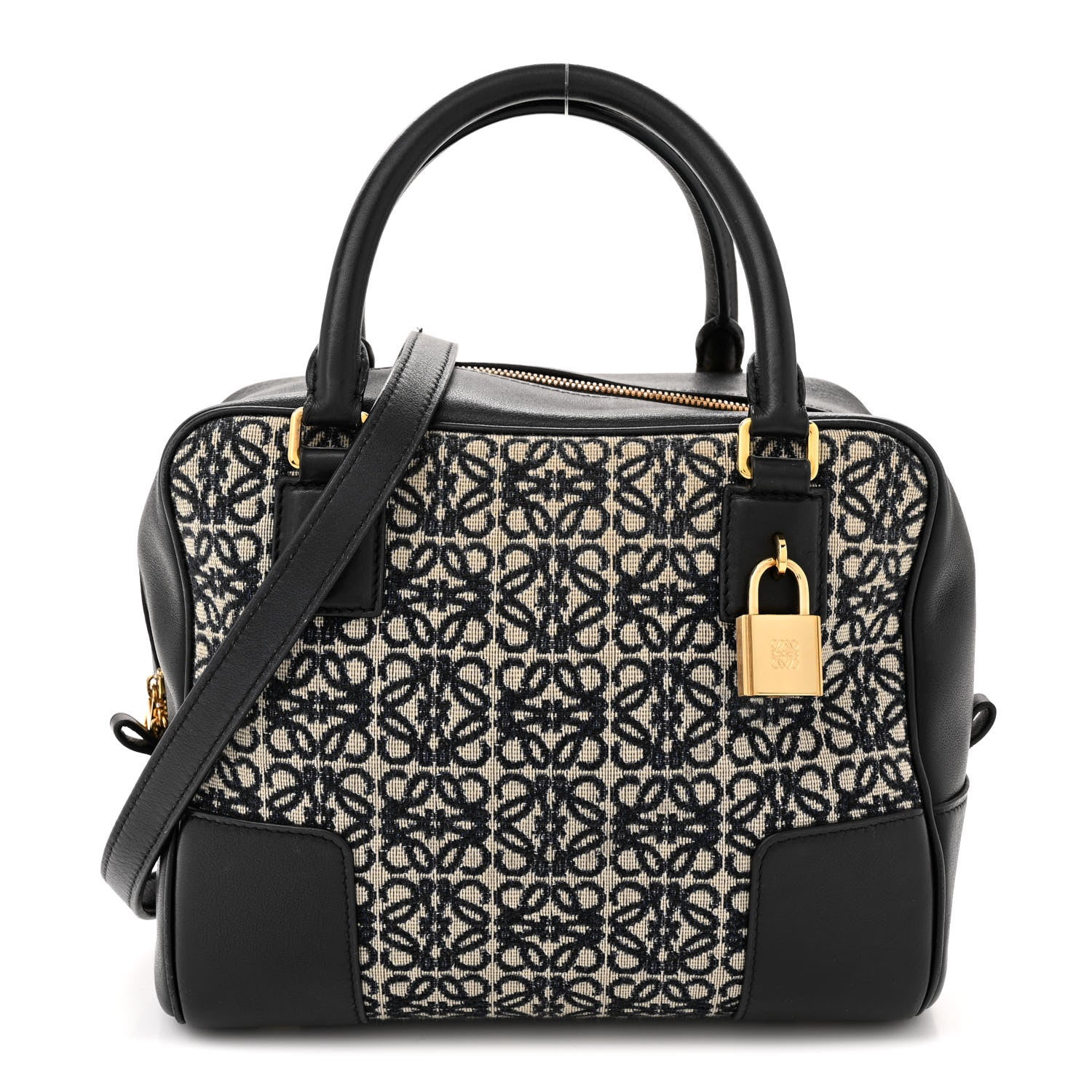 Loewe Jacquard Anagram Calfskin Amazona 19 Black Navy 1 of 13