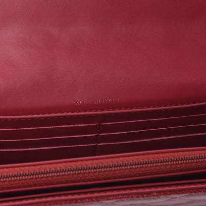 Chanel Distressed Patent Calfskin Quilted Large Flap Wallet Dark Pink 5 of 11