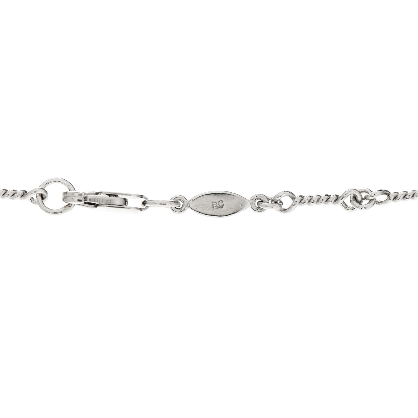 18K White Gold Diamond Dog Bone Chain Necklace