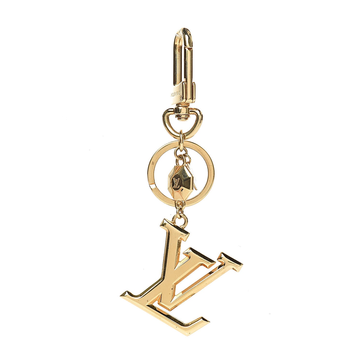 Louis Vuitton LV Facettes Bag Charm Key Holder Gold 1 of 2