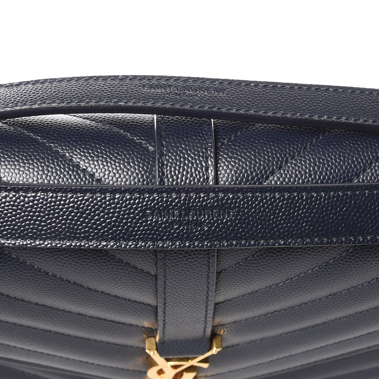 Grain De Poudre Matelasse Chevron Medium Monogram Satchel Midnight Blue