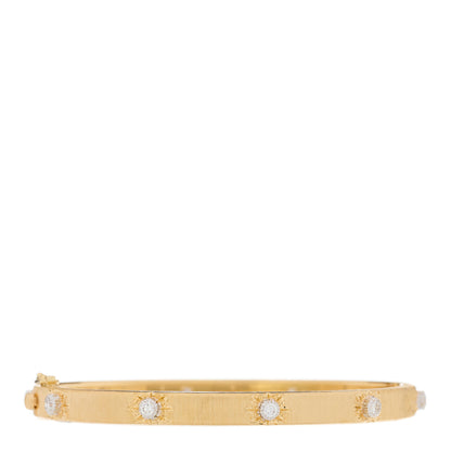 Buccellati 18K Yellow White Gold Diamond 5mm Macri Bangle Bracelet 1 of 3