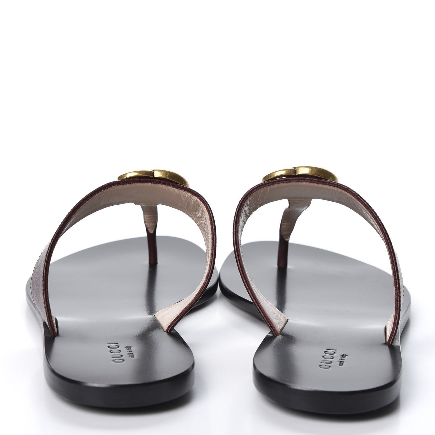 Calfskin GG Marmont Thong Sandals 38 Vintage Bordeaux