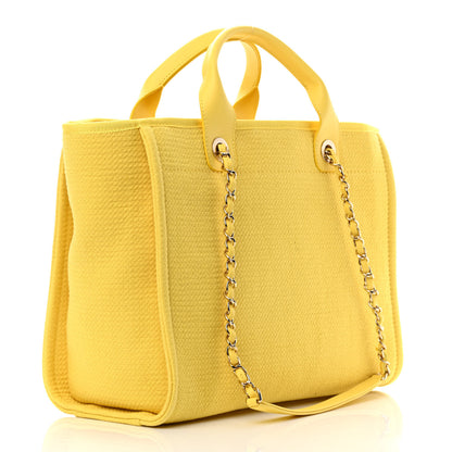 Chanel Mixed Fibers Small Deauville Tote Yellow 3 of 13