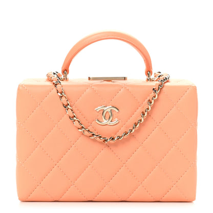 Chanel Lambskin Quilted Small CC Top Handle Box Bag Light Orange 1 of 10