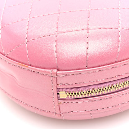 Chanel Iridescent Lambskin Quilted Round Clutch With Chain Pink 10 of 10