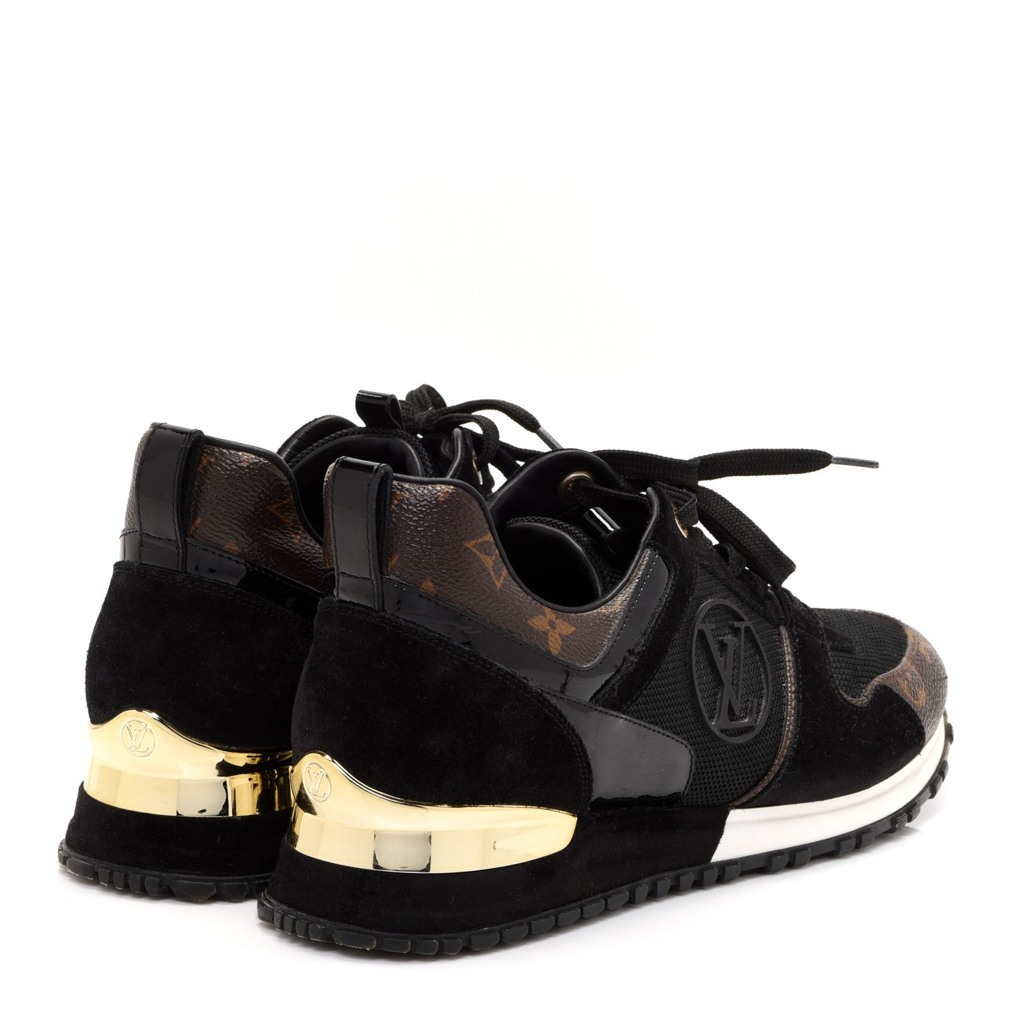 Suede Monogram Run Away Sneakers 38.5 Black