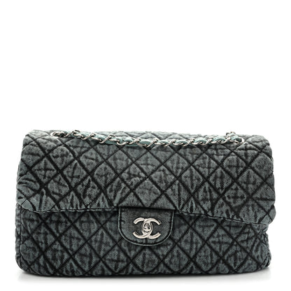 Chanel Denim Quilted Denimpression Flap Blue Black 1 of 10