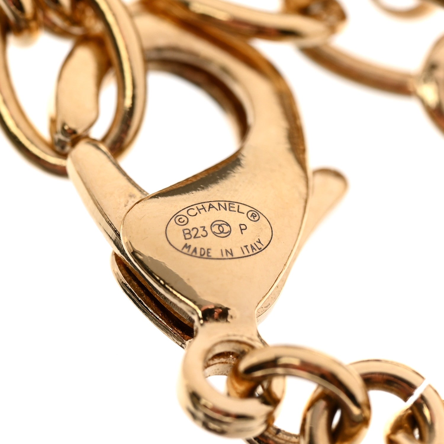 Chanel Crystal CC Heart Link Bracelet Gold 5 of 6
