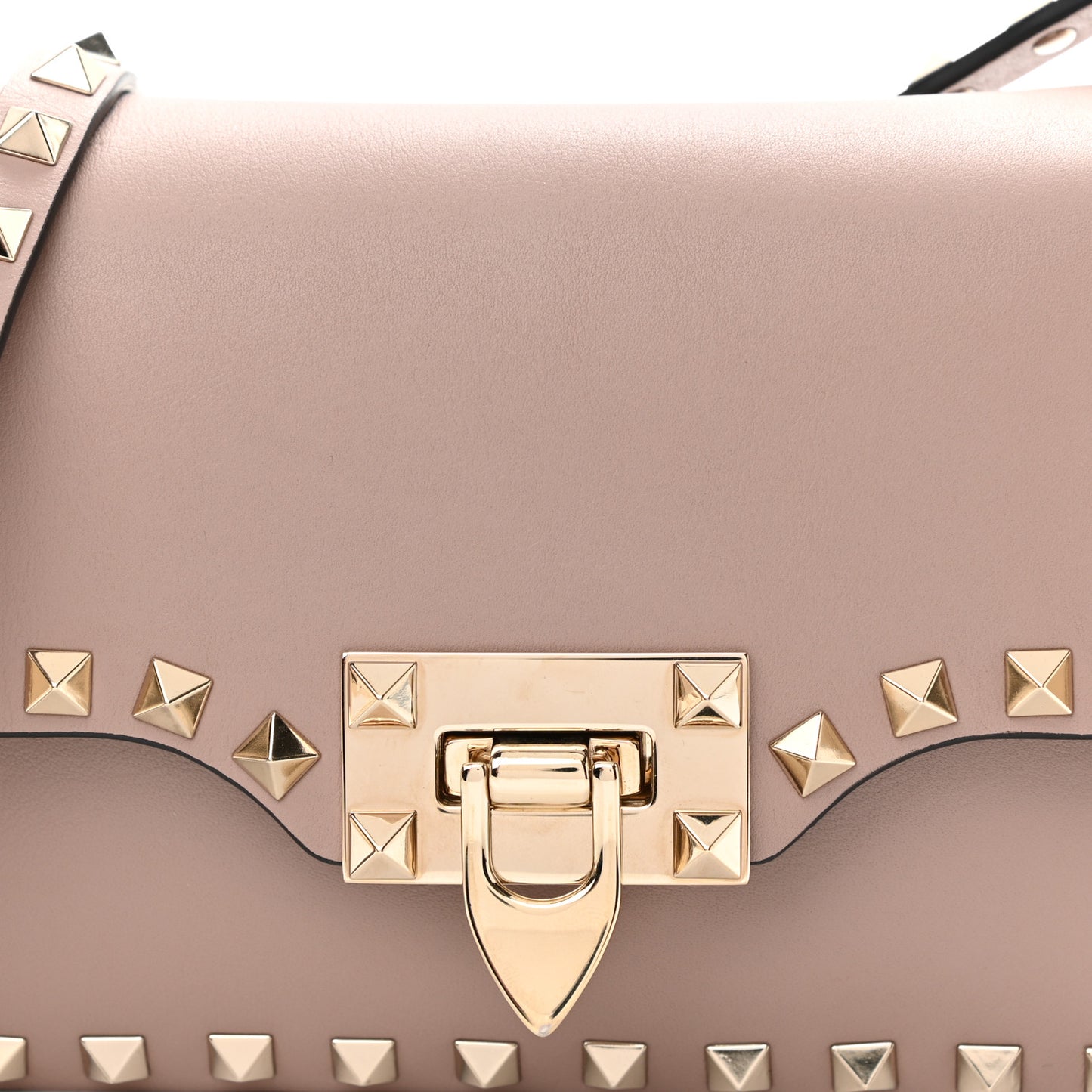 Calfskin Mini Rockstud Crossbody Bag Poudre