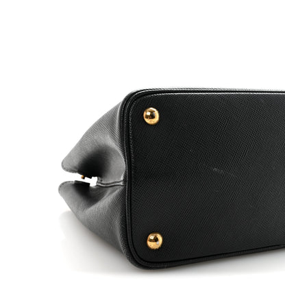 Prada Saffiano Cuir Small Double Bag Black 8 of 9