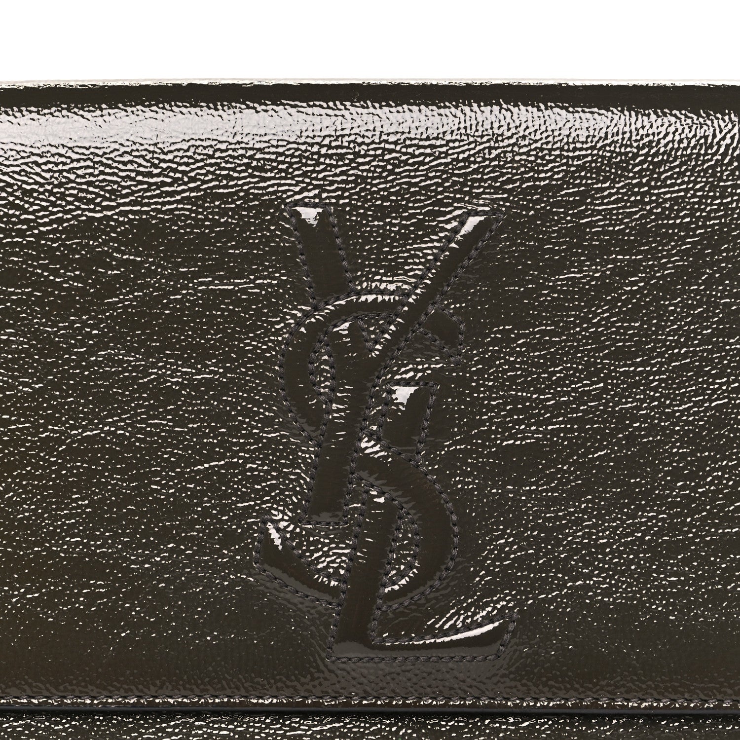 Saint Laurent Textured Patent Monogram Large Belle De Jour Green 7 of 7