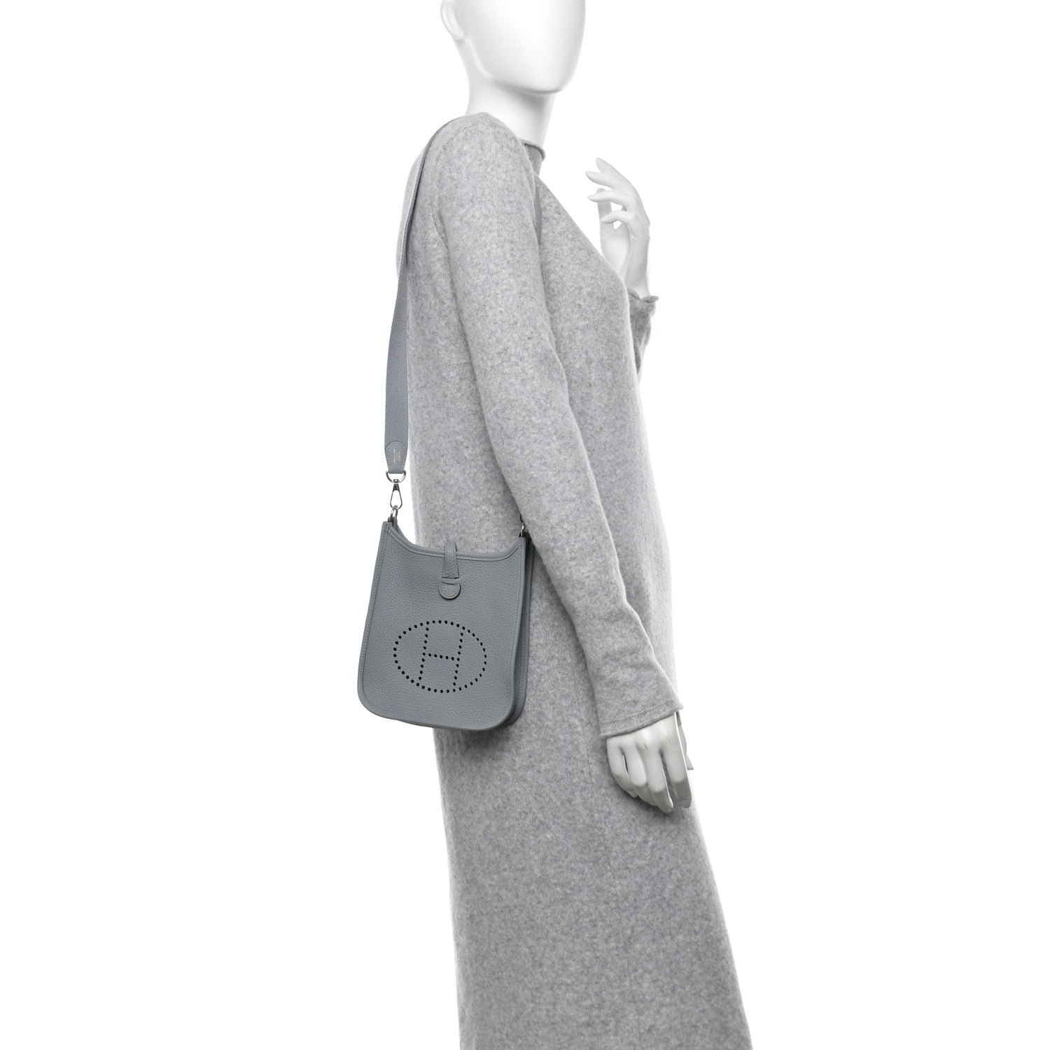 Hermes Taurillon Clemence Evelyne TPM Gris Pantin 2 of 10