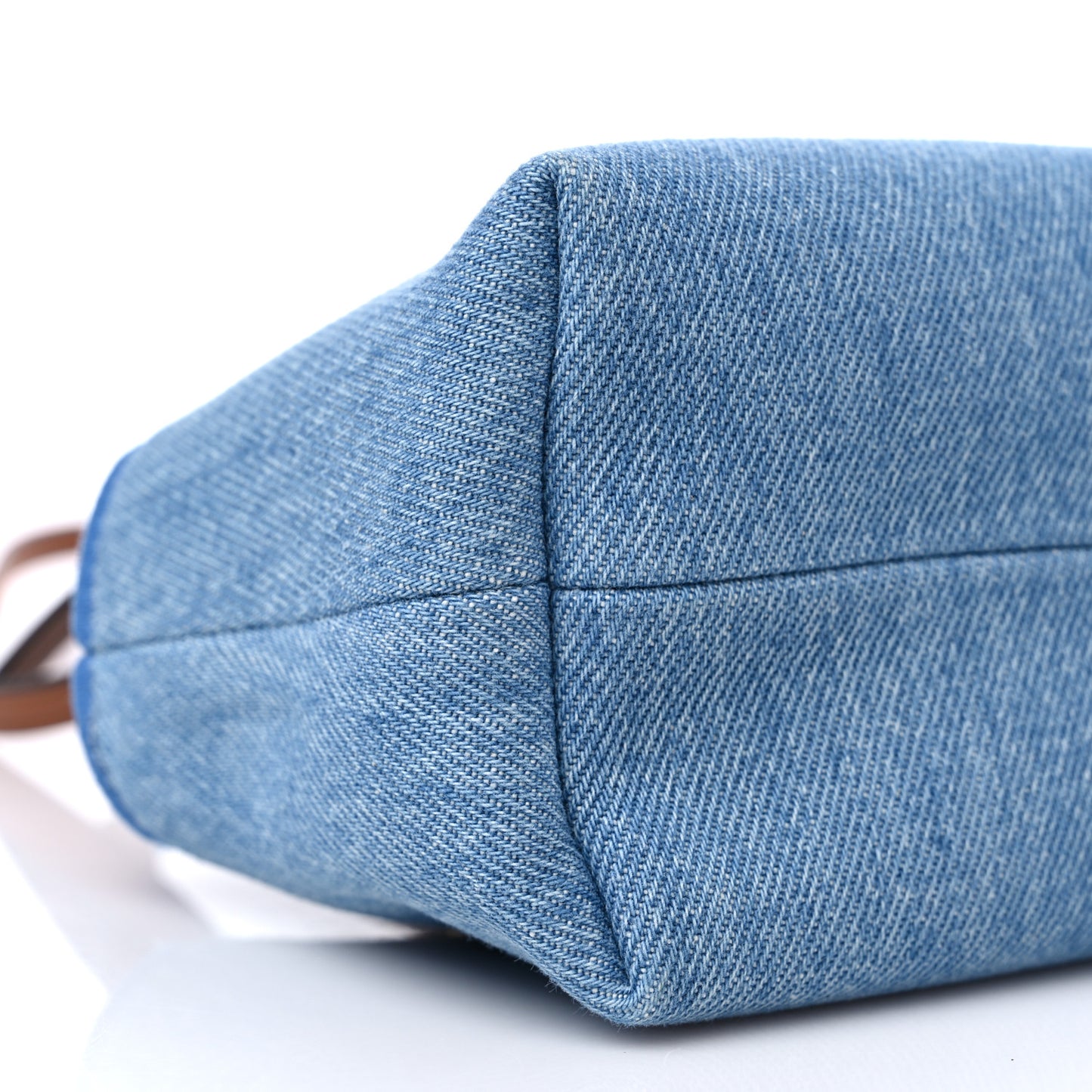 Denim Vitello King Plexiglass Logo Embroidered Mini By The Way Top Handle Boston Bag Denim Cuoio