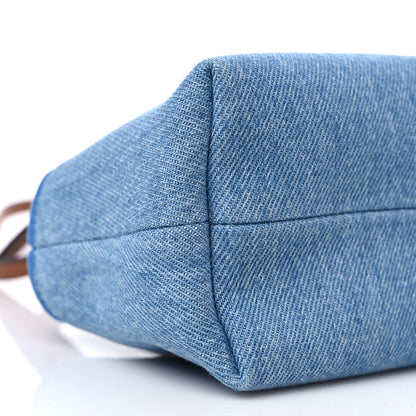 Fendi Denim Vitello King Plexiglass Logo Embroidered Mini By The Way Top Handle Boston Bag Denim Cuoio 8 of 9