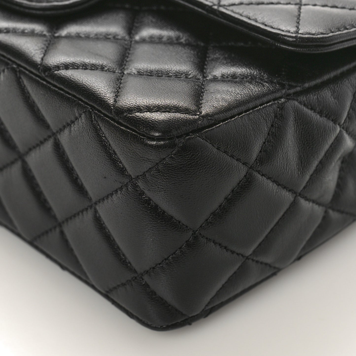 Lambskin Quilted Mini Strass On Top Flap Black