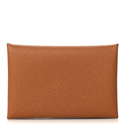 Hermes Epsom Calvi Card Case Gold 1 of 7